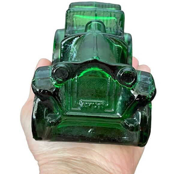 Vintage Avon Car Decanter Green Glass Bottle Empty Cologne Collectible Man Cave - Picture 8 of 16